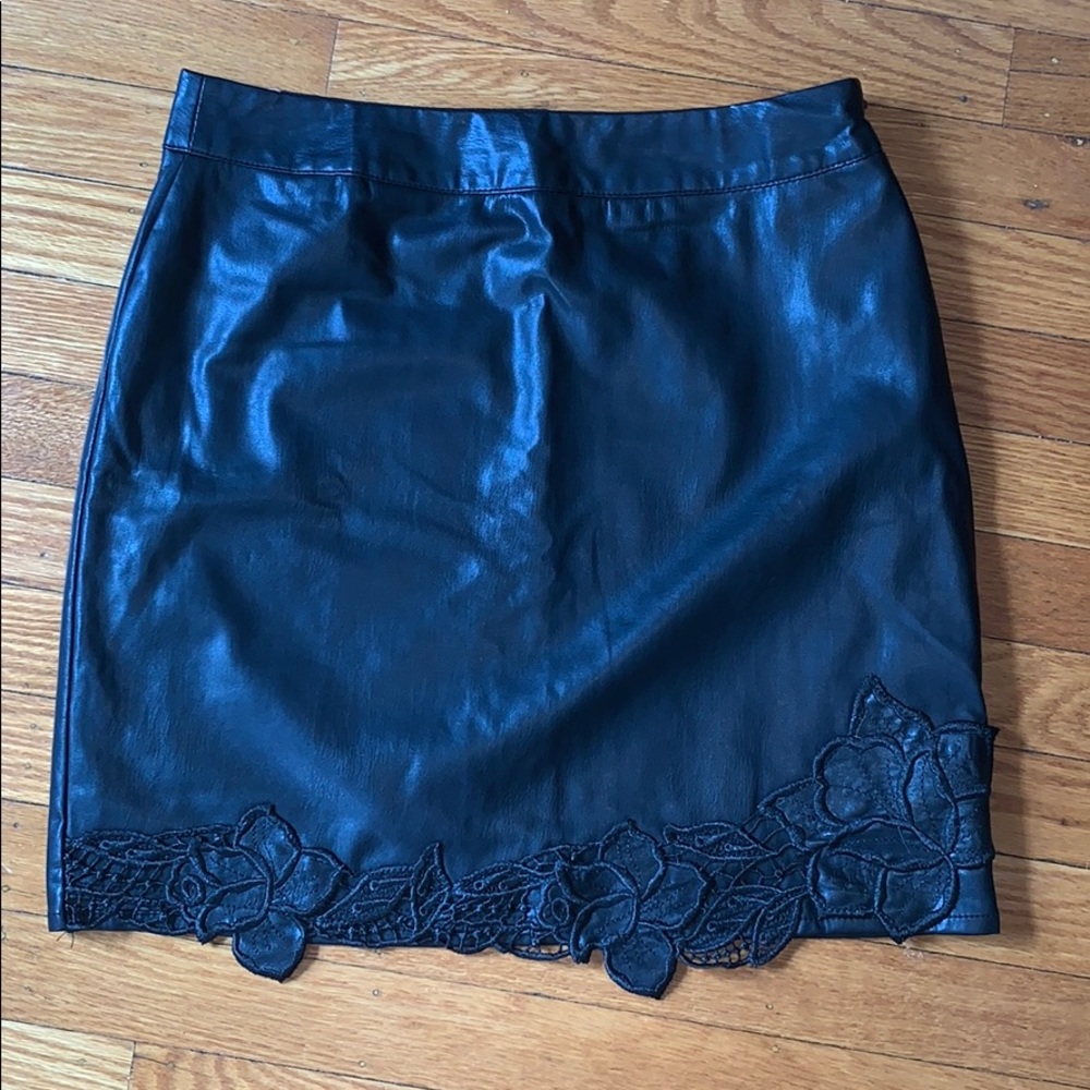 Leather mini skirt